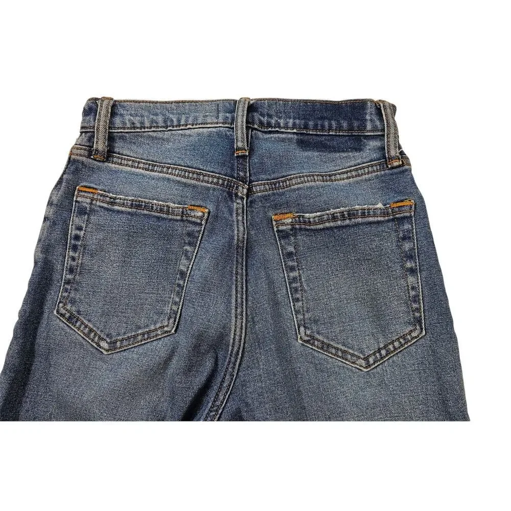 Ankle straight ultra high rise A&F 0S 0 SHORT distressed grunge 90s EUC petite